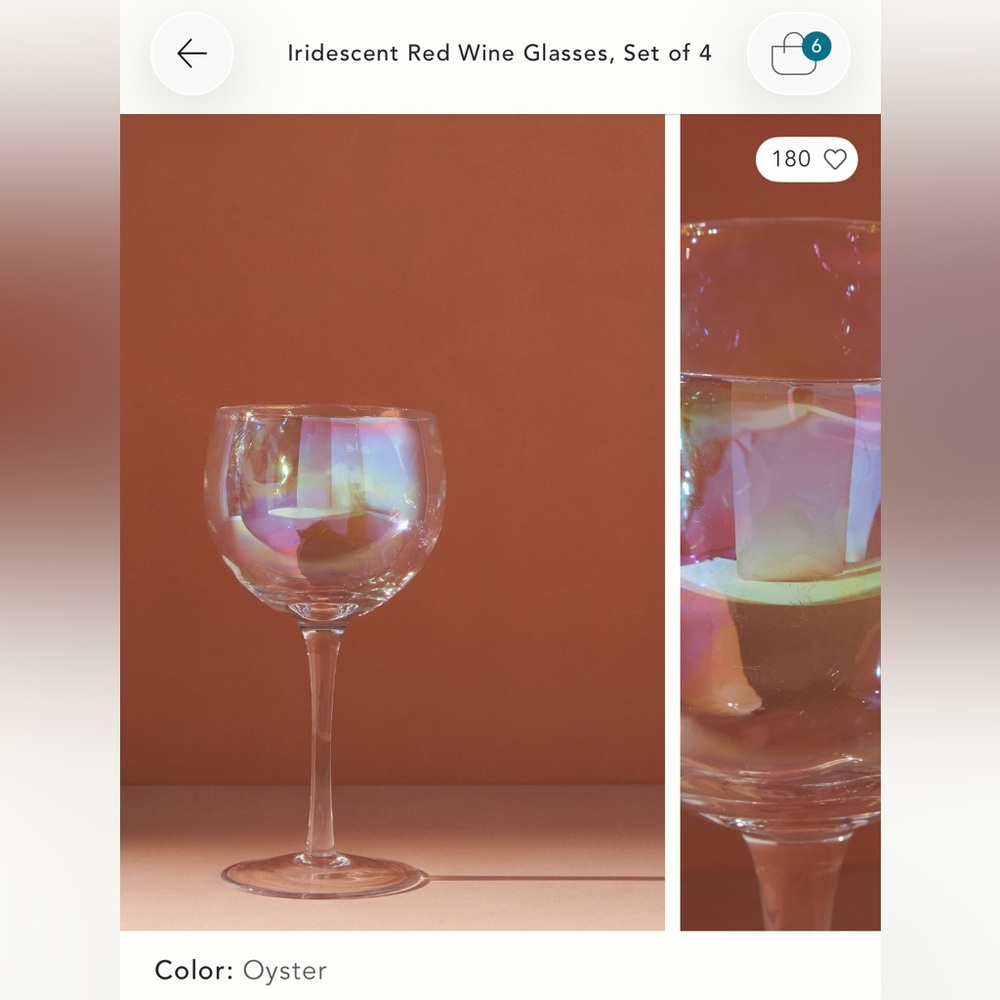 GUC iridescent Anthropologie wine glasses! Set of two!